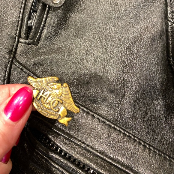 Harley-Davidson Vintage Leather Motorcycle Riding Jacket 32/4 With HOG Pin - Picture 9 of 17